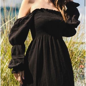 Nothing Fits But | NIKO Dress | Black Smocked Muslin NWOT